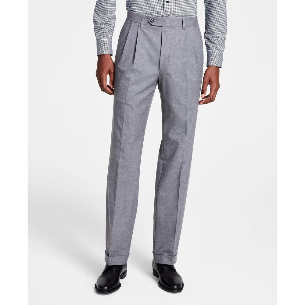 $95 NEW MICHAEL KORS MENS 40x30 GRAY PLEATED NEWBURY TROUSERS/DRESS PANTS/SLACKS